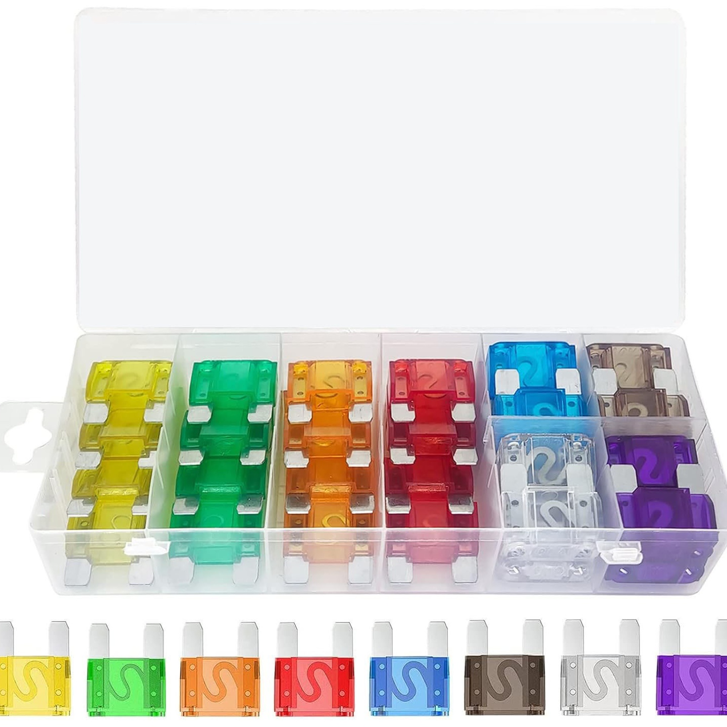 跨境批发34PCS盒装 20A-100A/锌制 汽车电路保护插片式保险丝套件