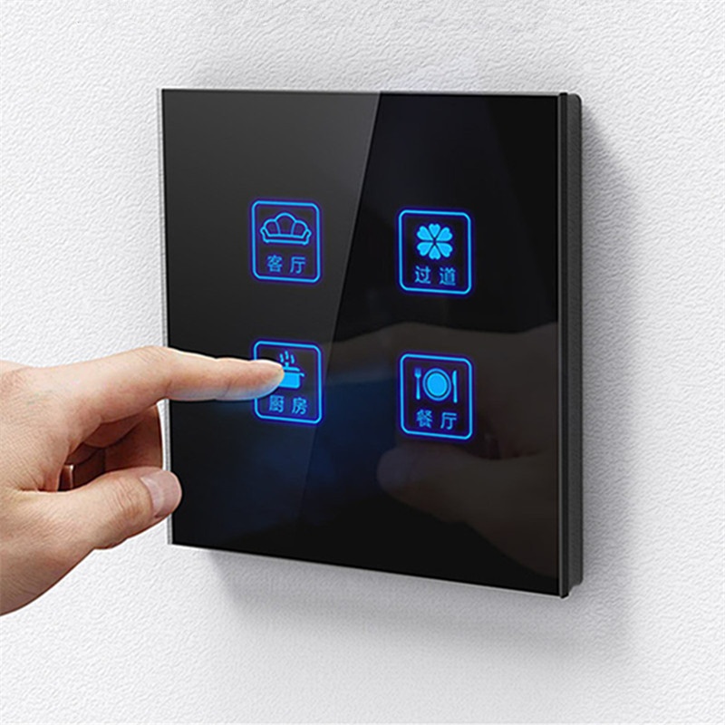 LORA智能开关双向触摸开关钢化玻璃家居调光开关
