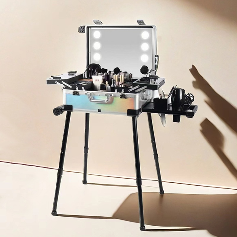 OBOX化妆箱专业跟妆师带灯镜子支架拉杆箱行李箱化妆师工具箱22寸