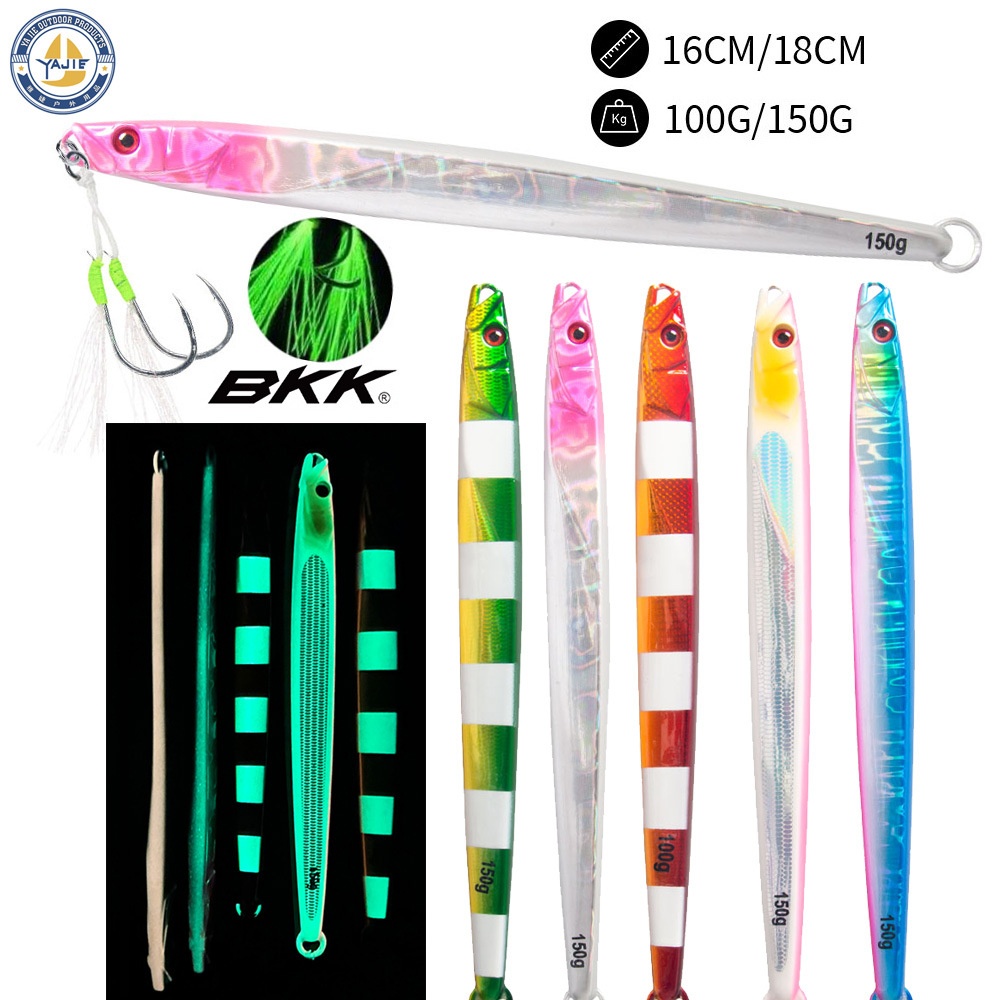 海钓鲅鱼UV铁板快抽夜光铁板路亚饵100g150g马鲛鲅鱼炮弹黄鲣章红