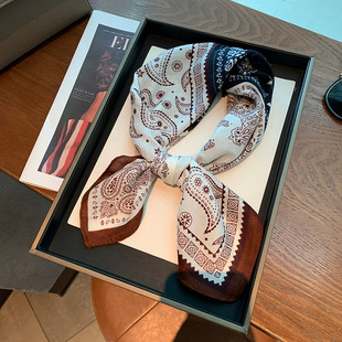 复古佩斯利花纹老钱风方巾丝巾女春夏衬衫西装领巾时尚绑腰围巾