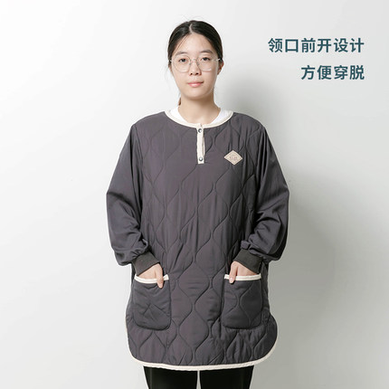 出口日本品牌防泼水家居服冬季女加厚加绒可外穿居家防寒保暖上装