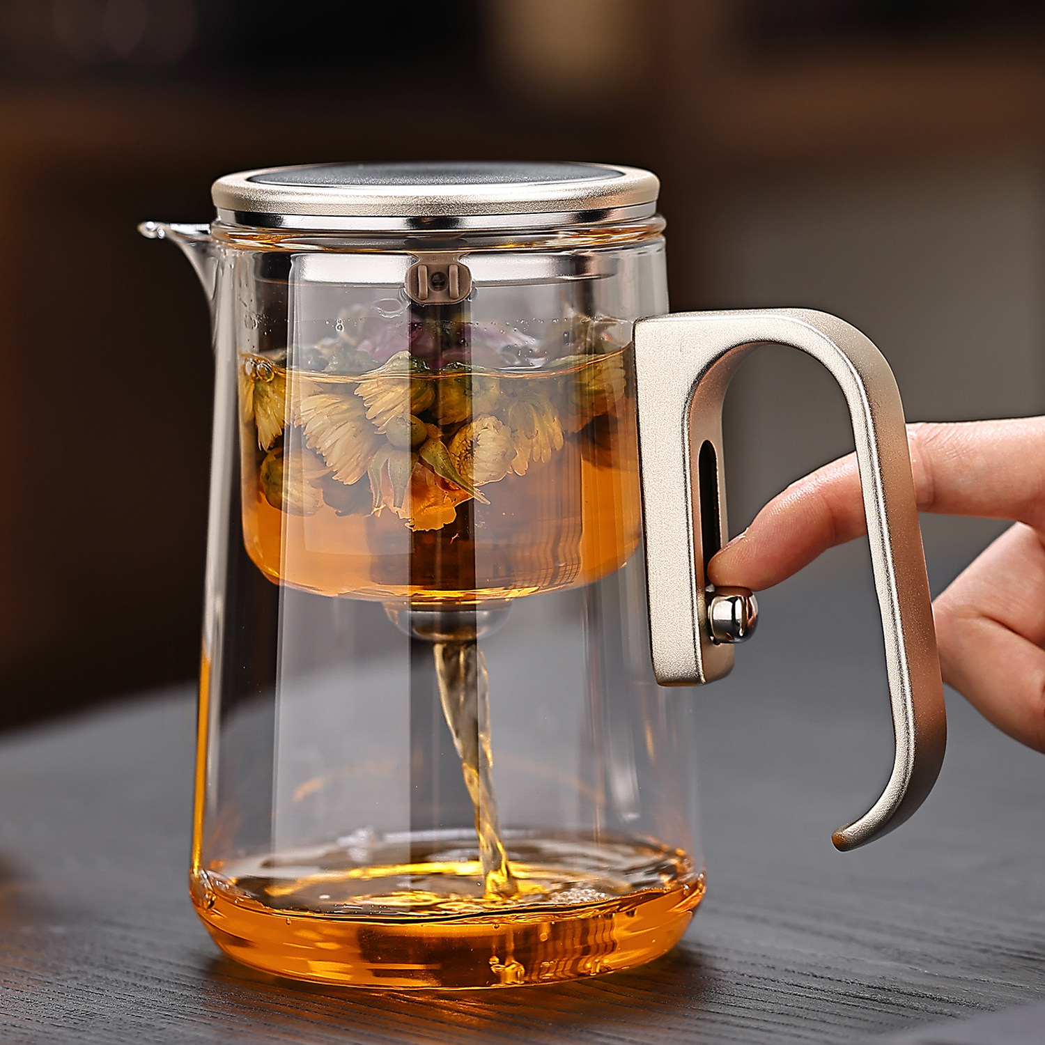 磁吸飘逸杯泡茶壶耐热玻璃泡茶杯大容量茶水分离杯家用过滤冲茶具