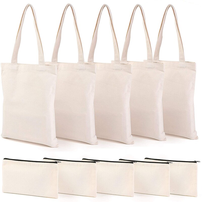 s with zip canvas pen case diy reusable shopping grocery bag
