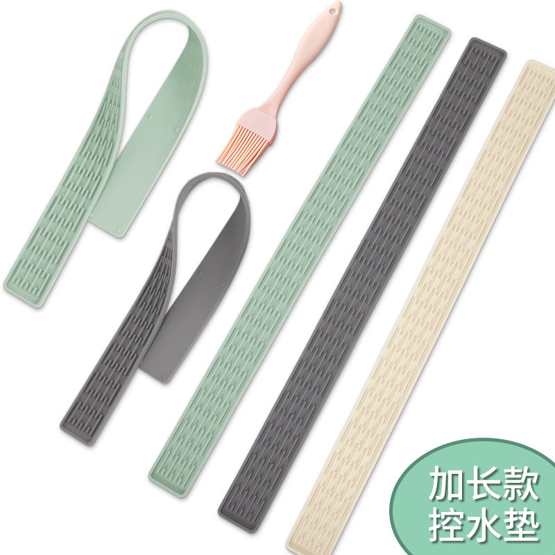 Long non-slip mat silicone drain mat, kitchen countertop mat