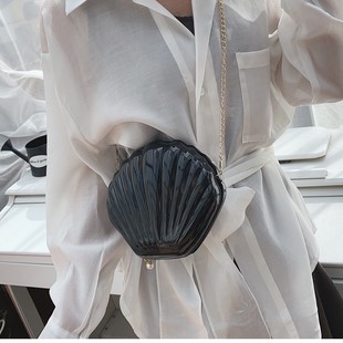 Women Shoulder Handbags Shell Bag Chain Cute Sequins Small