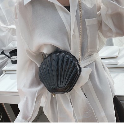 Women Shoulder Handbags Shell Bag Chain Cute Sequins Small