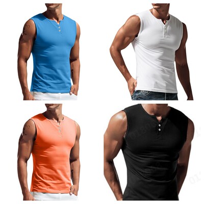 Men's sleeveless T-shirt casual short-sleeved T-shirt vest