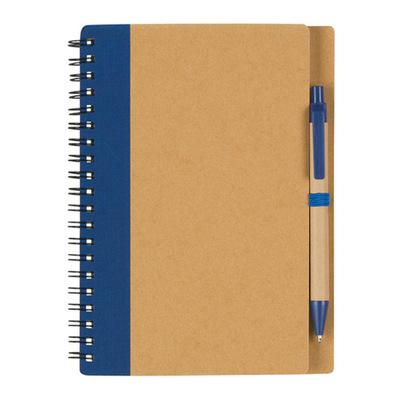 Coil print logo with pen notepad Notepad gift kraft paper