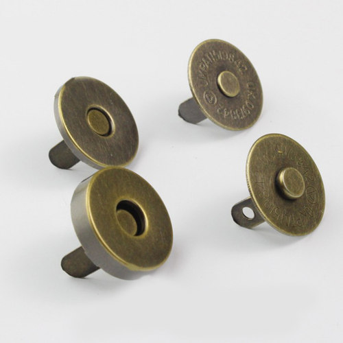 Set Classic Quality Round Magnetic Clasp For Bag Metal Silv