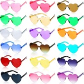 heart shaped peach Frameless connected sunglasses