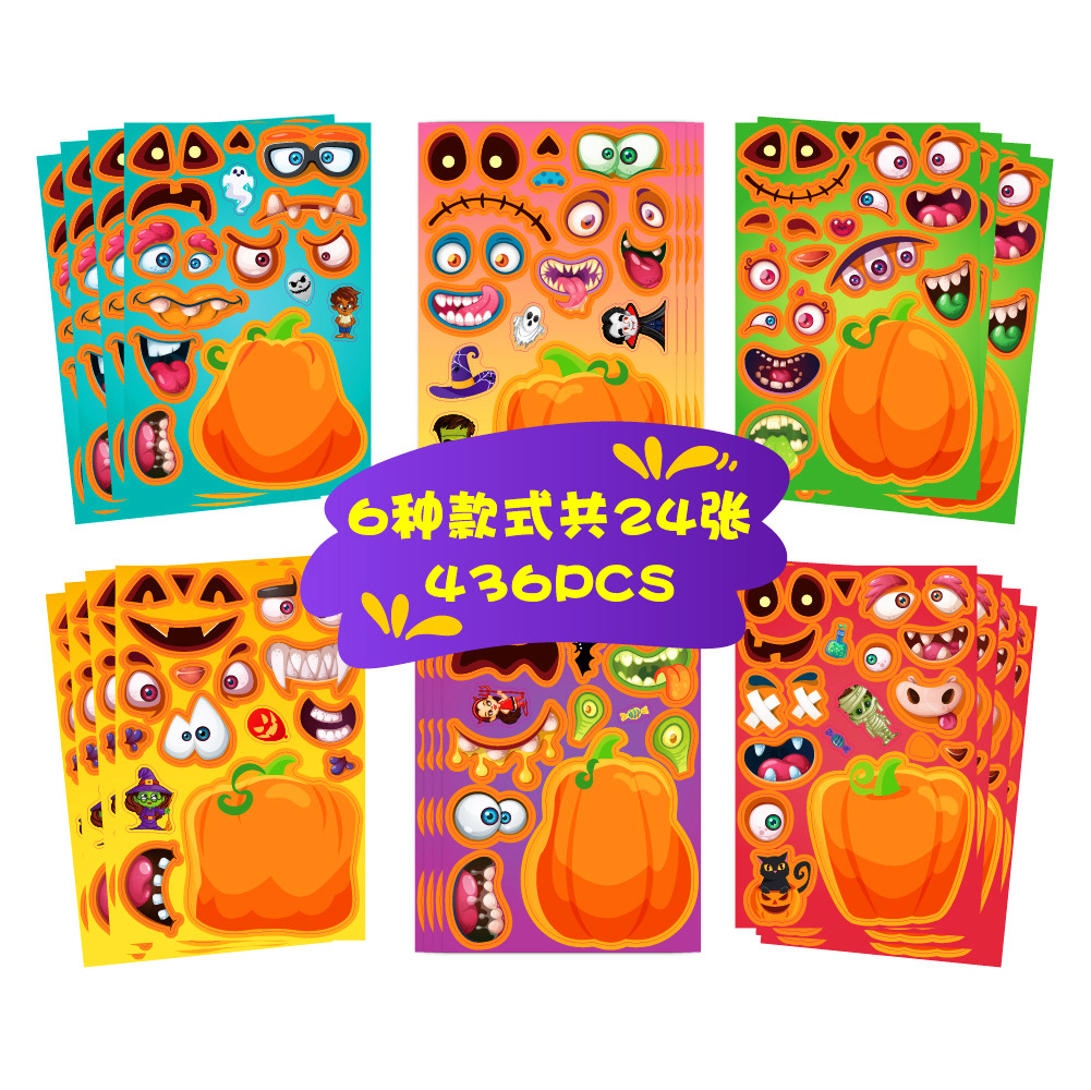 Children's Halloween Sticker Party Gift Make a face paster