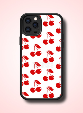 欧美风WF新款红色樱桃矩阵手机壳苹果16保护套适用iPhone15promax/14plus防摔13mini/12/11少女心xsmax/xr