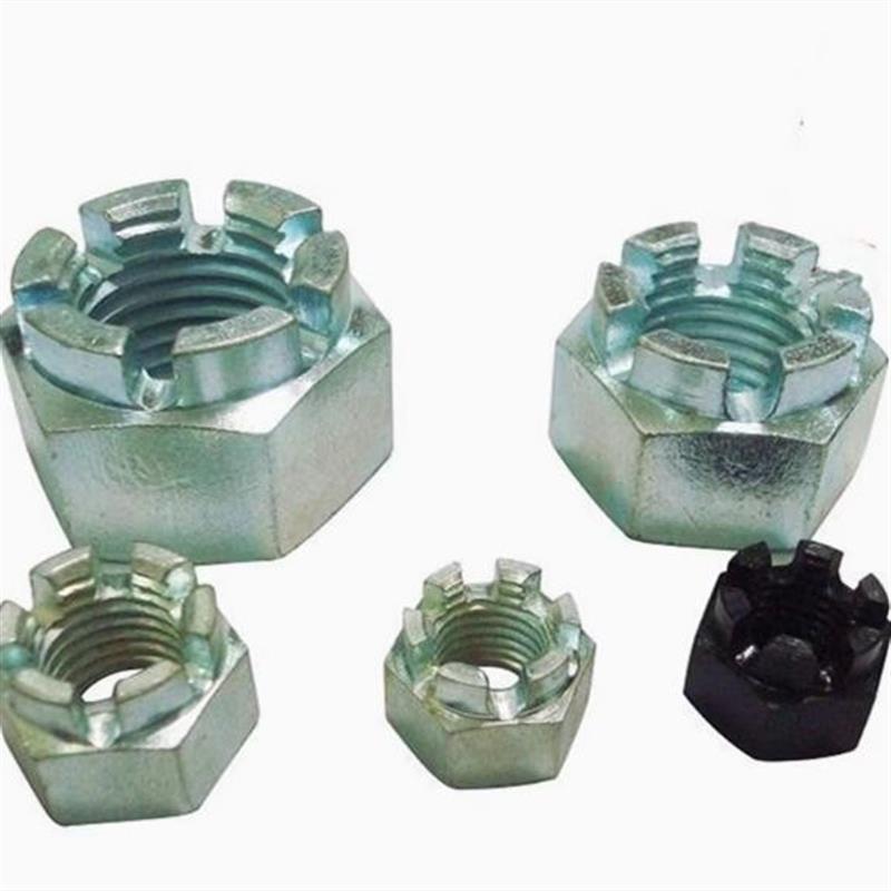 DIN935-1 B型 1型六角开槽螺母开槽螺母 皇冠型槽母 圆头开槽螺母