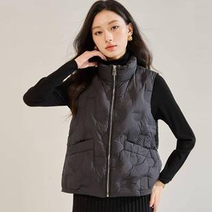 时尚 90绒羽绒马甲女短款 25冬新款 保暖背心流行压胶轻 壹零零叁