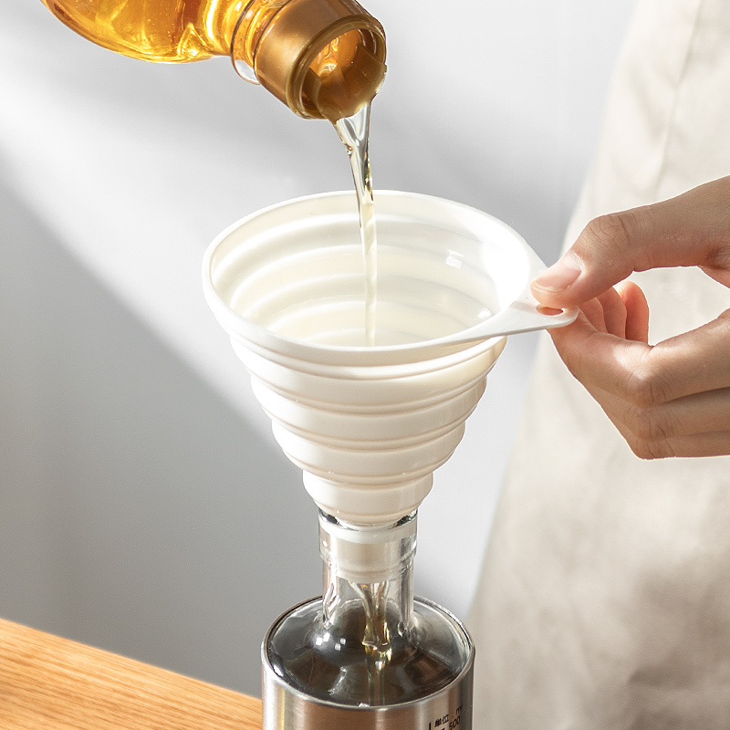 硅胶漏斗大口径可折叠伸缩油斗