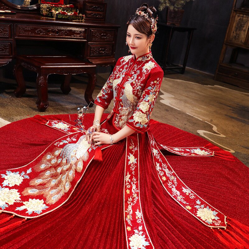 2026新款秀禾服新娘龙凤褂嫁衣春夏中式新娘服结婚婚纱敬酒出阁服
