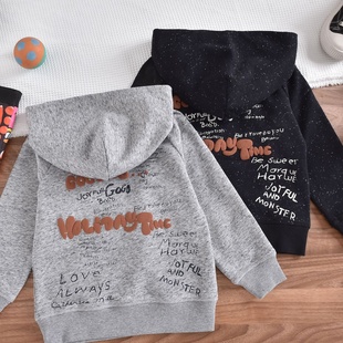 帽衫 儿童连帽卫衣男女童棉毛圈花纱长袖 中古怀旧风格 2025新款