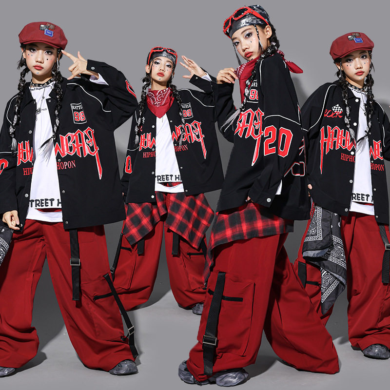 2026新款儿童嘻哈街舞演出服上衣少儿hiphop架子鼓表演服装