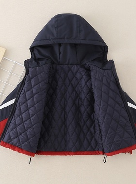 2025新款儿童夹棉加厚冲锋衣外套秋冬男童保暖加厚棉衣女童套