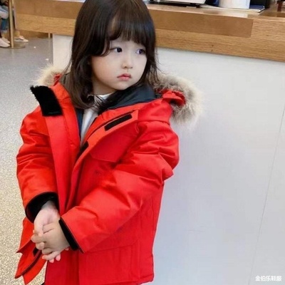 2025新款大鹅童装羽绒服C08远征款加拿大同款派克大衣亲子