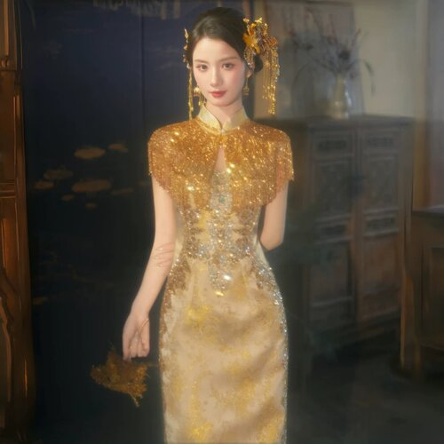 2026新款秀禾服旗袍款敬酒服重工嫁衣新中式新娘订婚结婚礼服龙凤