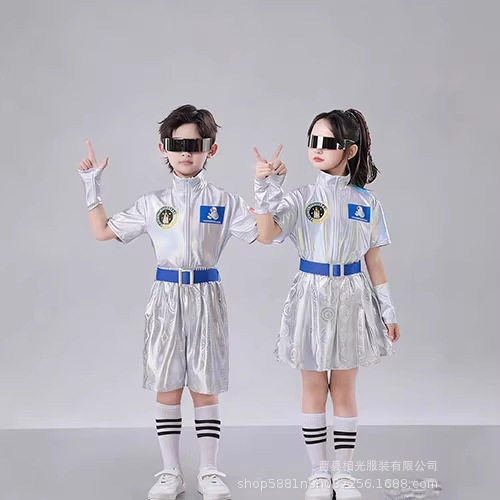 2026新款儿童演出服科技感太空服保时装秀服装小荷风幼儿机器人演