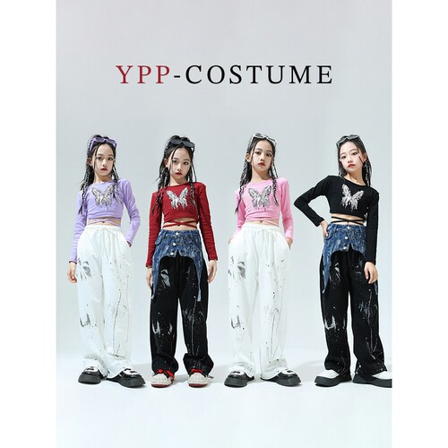 2026新款女童爵士舞演出服儿童潮酷嘻哈套装舞蹈练功服街舞走秀模