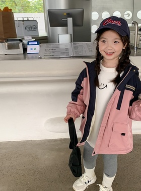 2025新款艾摩贝贝男童女童户外夹棉冲锋衣外套冬童装儿童加厚