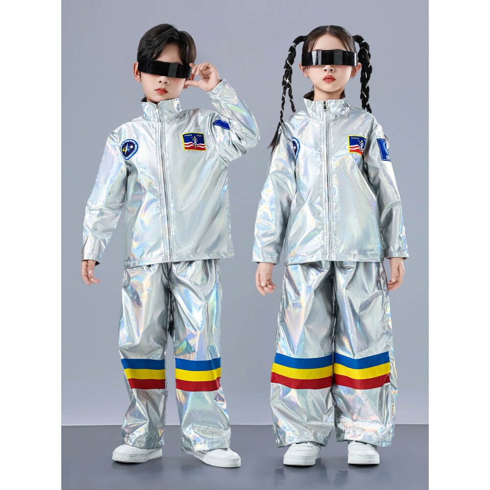 2026新款元旦爵士舞动感套装科技感太空服机器人童装儿童亮片街舞