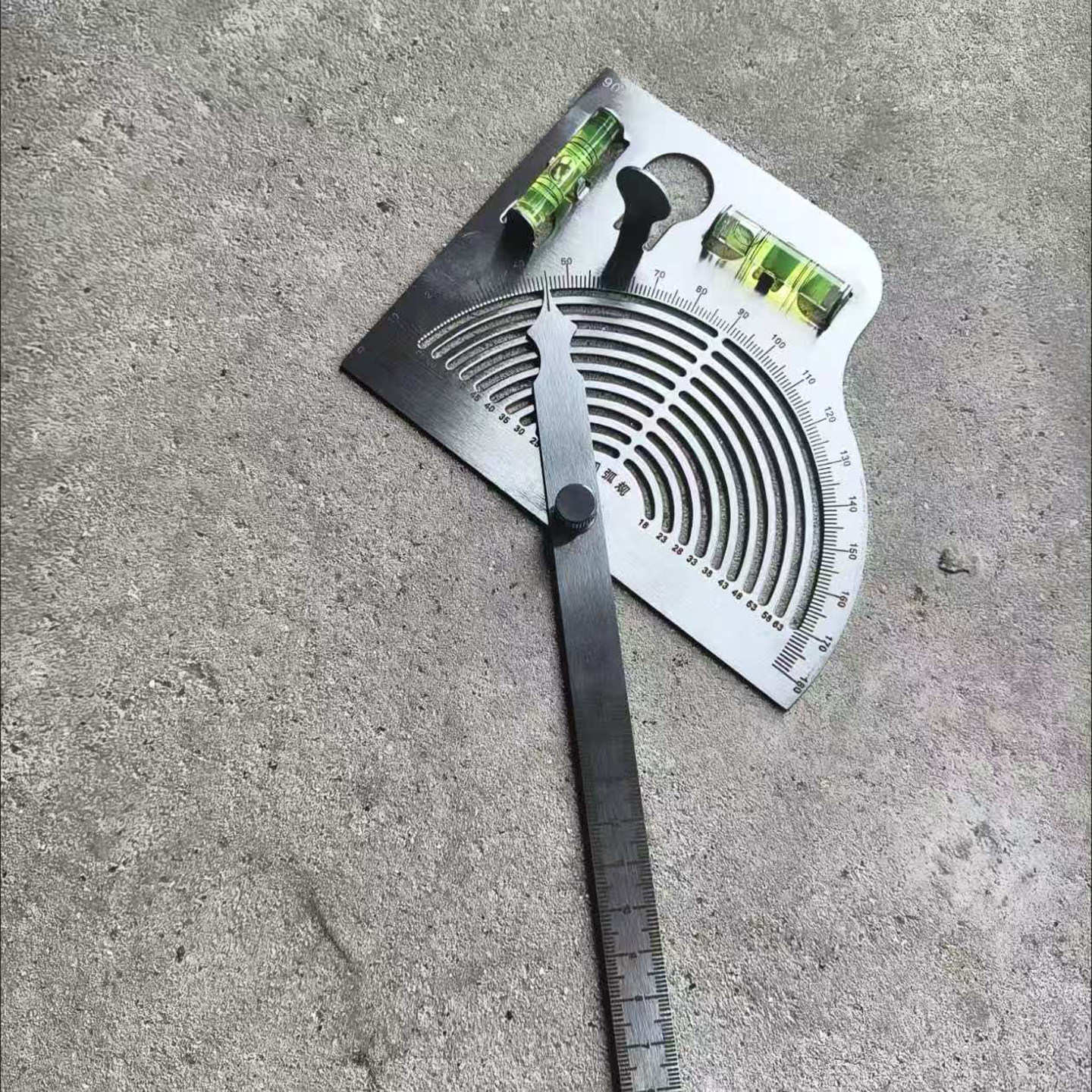 不锈钢家用角尺组合高精度量角器多功能木工半圆规可调活动角度尺