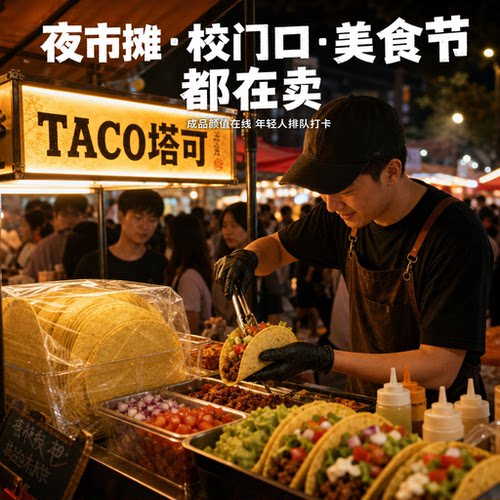 塔可饼皮半成品商用批发整箱taco脆皮墨西哥卷饼餐饮速食杂粮薄饼