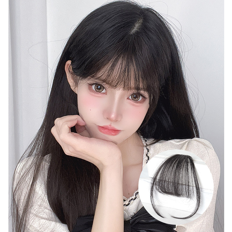 少女感空气刘海真发假刘海女自然前额法式刘海隐形无痕齐刘海轻薄