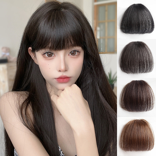 漫画 画假浏海女 自然前额 真发齐浏海假发片无痕头帘空气浏海假