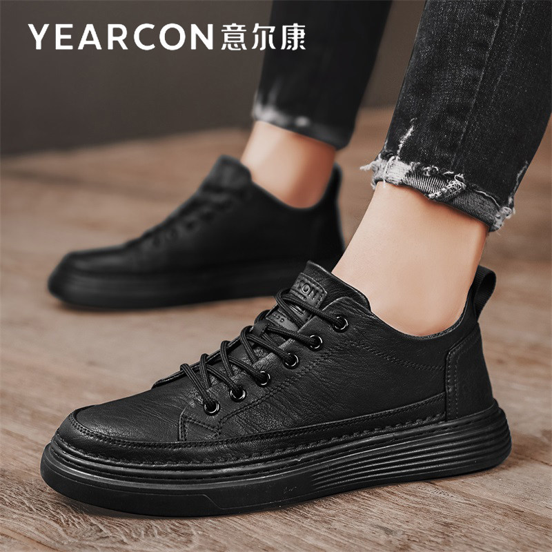 意尔康皮鞋男士商务休闲板鞋男鞋秋冬季2026新款加绒棉鞋子旗舰店