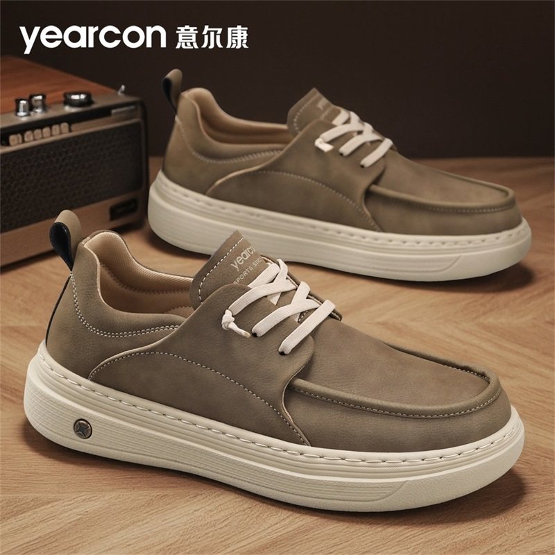 意尔康男鞋2026新款秋冬季爆款休闲皮鞋男士百搭一脚蹬豆豆板鞋潮,流行男鞋,单鞋,淘宝优惠券,粉丝福利购,淘宝优惠卷