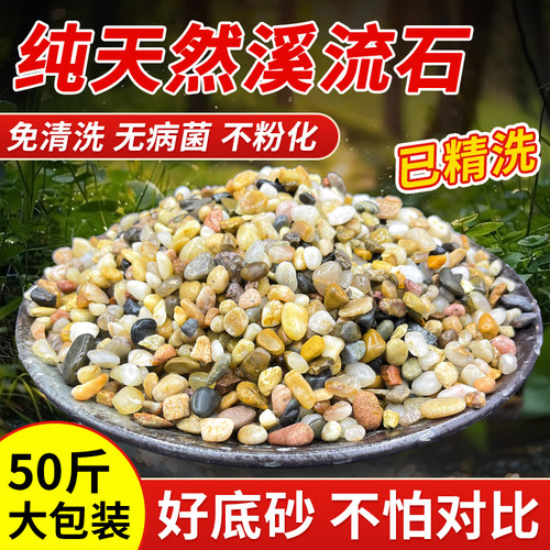50斤天然鹅卵石溪流石鱼缸铺底