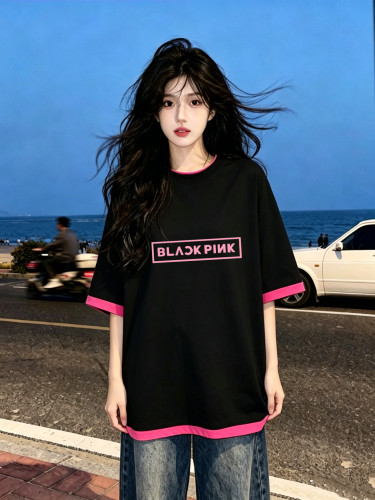 BLACKPINK同款短袖T恤学生金智妮jennie朴彩英roseLISA智秀衣服