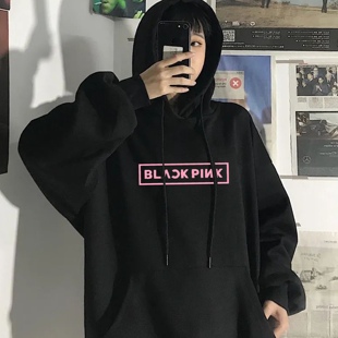 BLACKPINK演唱会Lisa爱心连帽卫衣男女周边金智妮智秀同款rose潮