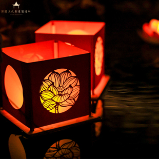 豫园文创中秋手工DIY发光灯笼 荷花元素国风灯笼装饰手工材料包