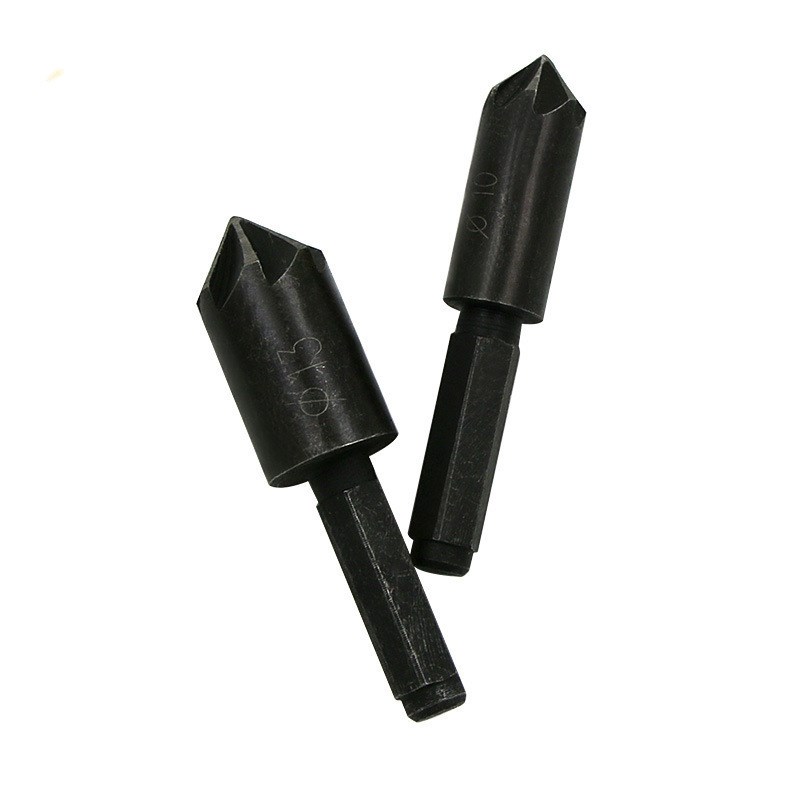 碳钢90度六角柄五刃l倒角器三件套12/16/19mm倒角刀锪钻木工开孔