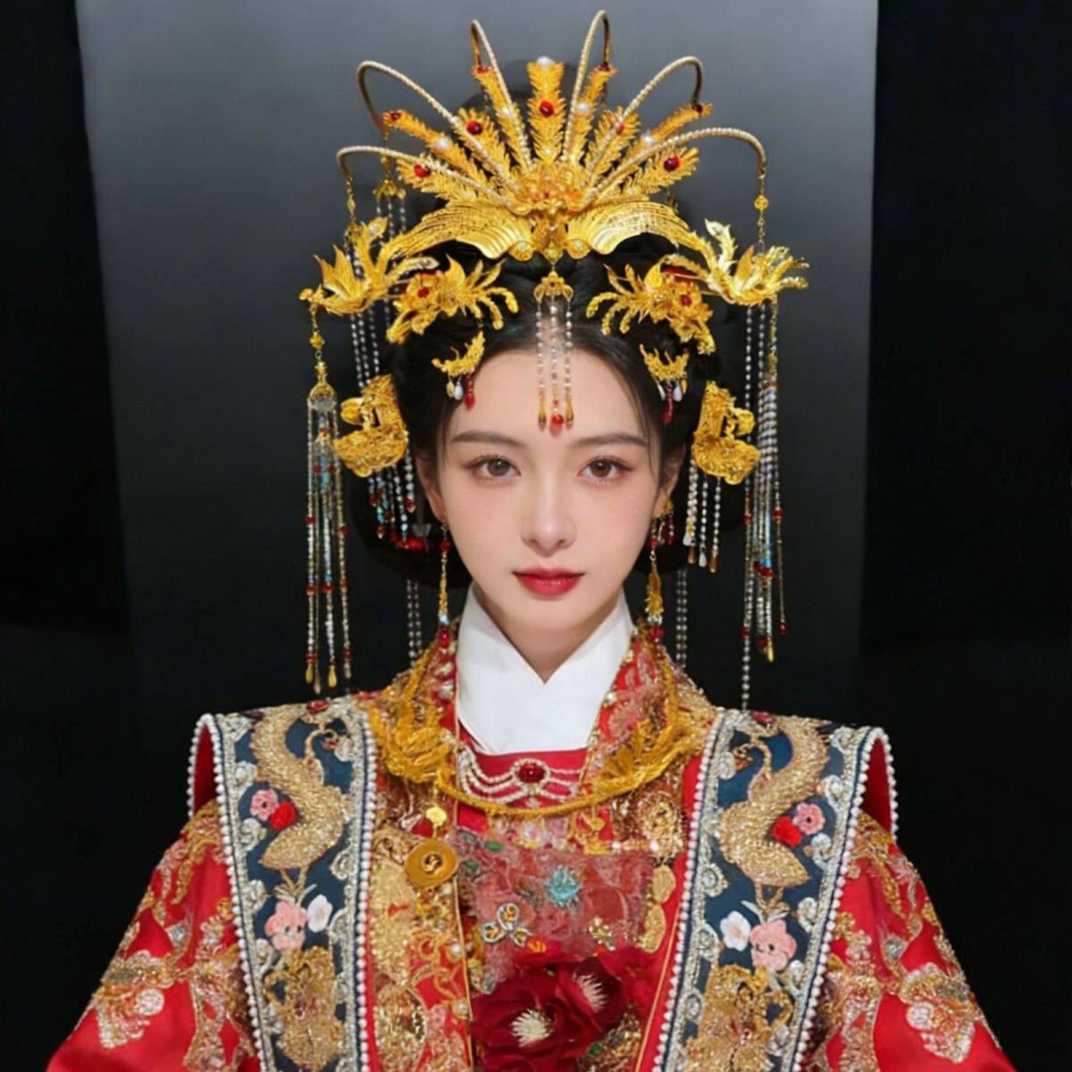姣梨妆台华丽大凤冠套装古风妆造婚礼汉服唐制明制婚嫁饰品