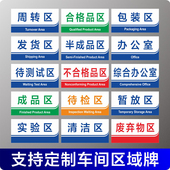 工厂车间仓库PVC标识牌亚克力分区分类牌成品区检验区出货区不合格不良品区验厂区域划分标志标示牌KT广告牌