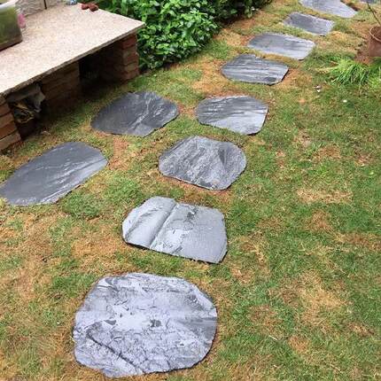 青石板岩汀步石别墅庭院花园草坪防滑地砖户外踏步石铺路天然石材