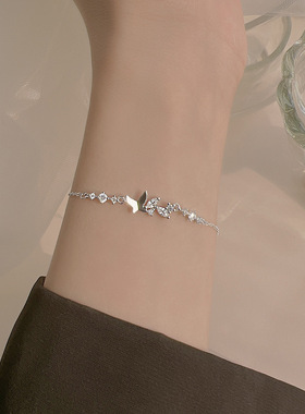 轻奢小众镶钻蝴蝶锆石手链女新款