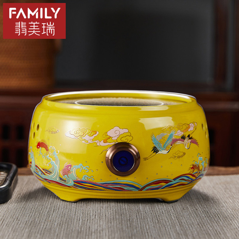 陶瓷茶炉小型电陶炉煮茶器套装家用烧水炉大功率光波炉圆形电热炉