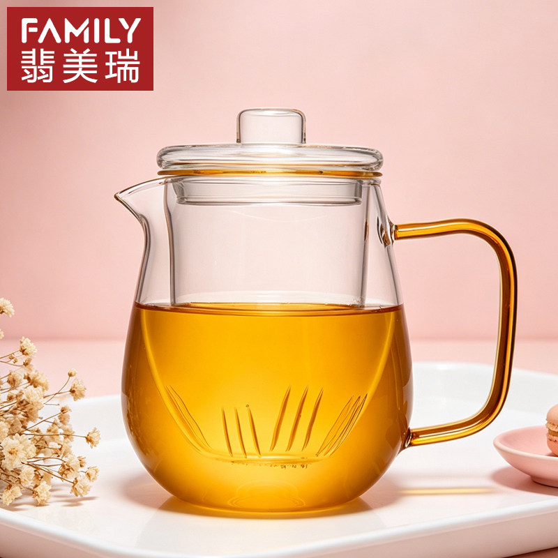 高硼硅全玻璃煮茶壶茶水分离家用新款大容量耐高温烧水泡茶壶养生图片