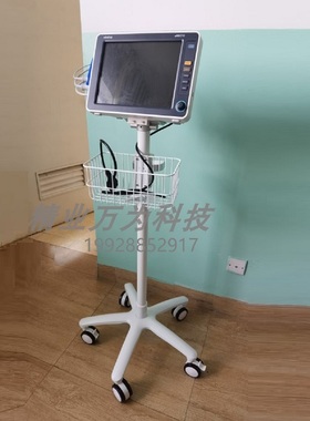 落地迈瑞iMEC5 6 8 10 15监护仪监测仪用移动推车支架台车带筐