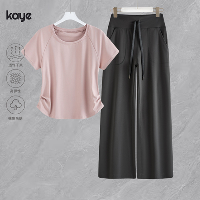 跑步女运动套装宽松晨跑服2025新款夏季速干高级感专业瑜伽健身服