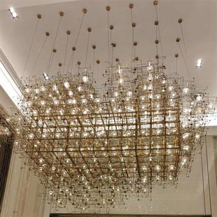 酒店工程非标吊灯方块波浪组合创意设计吊灯宴会厅设计多种造型灯